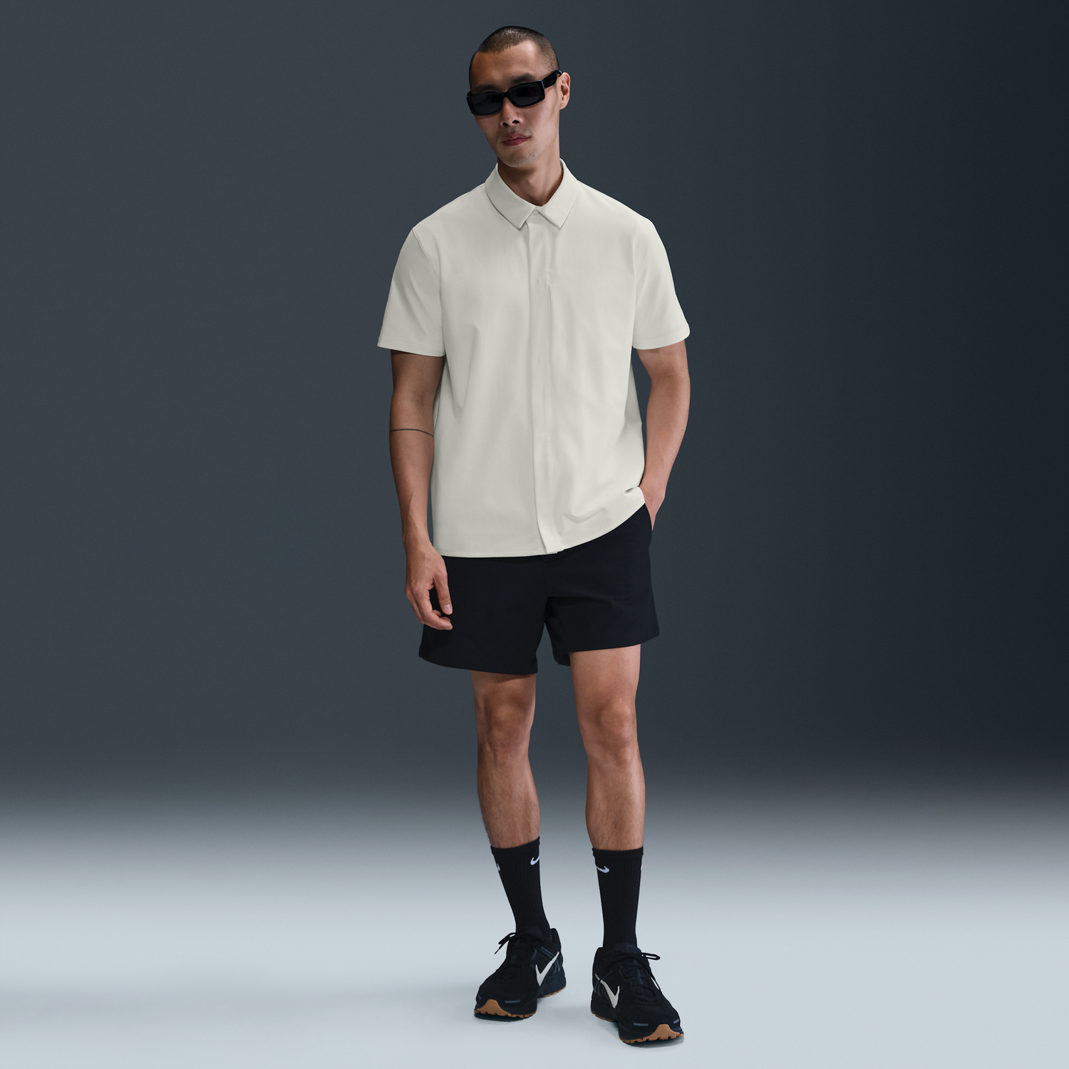 Риза Nike 24.7 PerfectStretch Dri-FIT Short Sleeve Button-Up Shirt Бяло | HQ6958-133, 1