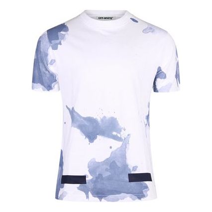 Тениска Off-White Ink Splash Short Sleeve T-Shirt Бяло | OMAA002F161970239932, 0