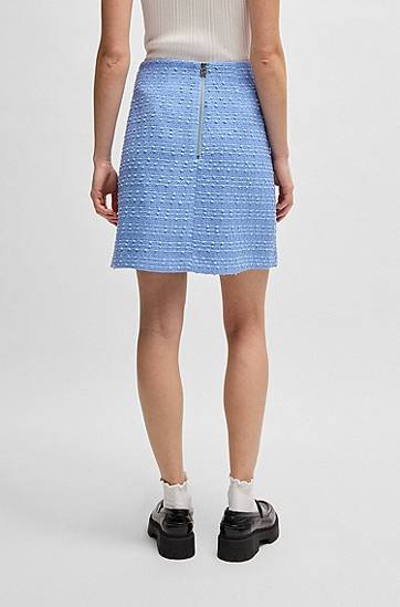 Пола BOSS Textured Bouclé Mini Skirt Синьо | 50530995, 1
