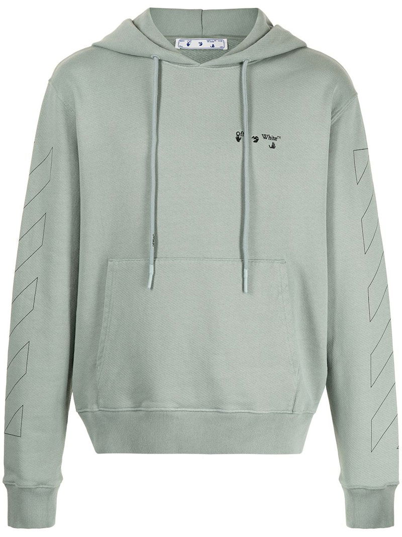 Суитчър Off-White Diag Hoodie Зелено | OMBB034R21FLE0025010