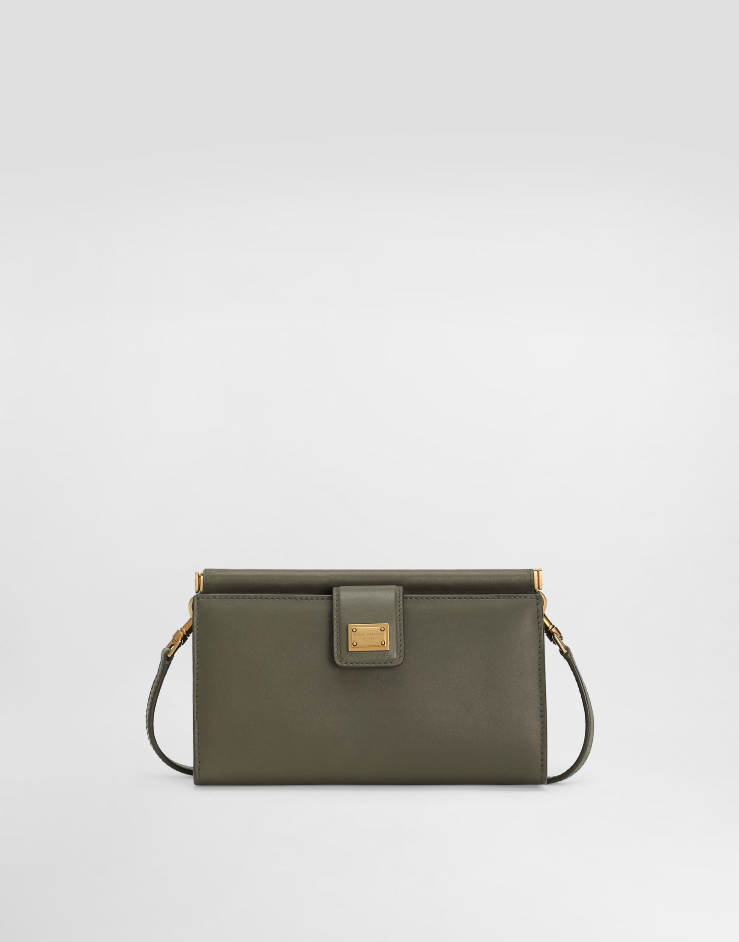 Чанта през рамо Dolce & Gabbana Plongé Calfskin Mini Phone Bag Зелено | BI3367A9S2580560, 0