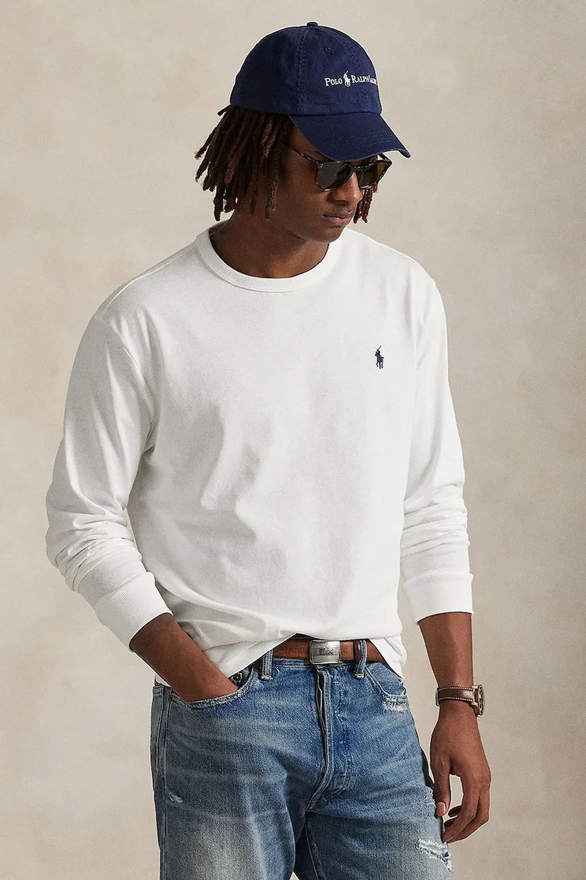 Тениска Polo by Ralph Lauren Polo Ralph Lauren Long Sleeve T-Shirt Бяло | 710970697
