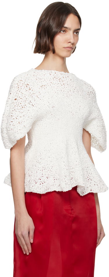 Пуловер Khaite KHAITE Mathilde Peplum Knit Top Бяло | 9812121, 1