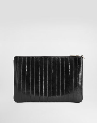 Дамска чанта Dolce & Gabbana Dolce & Gabbana Eel Skin Wristlet Clutch Черно | BP3294A8M2480999, 2