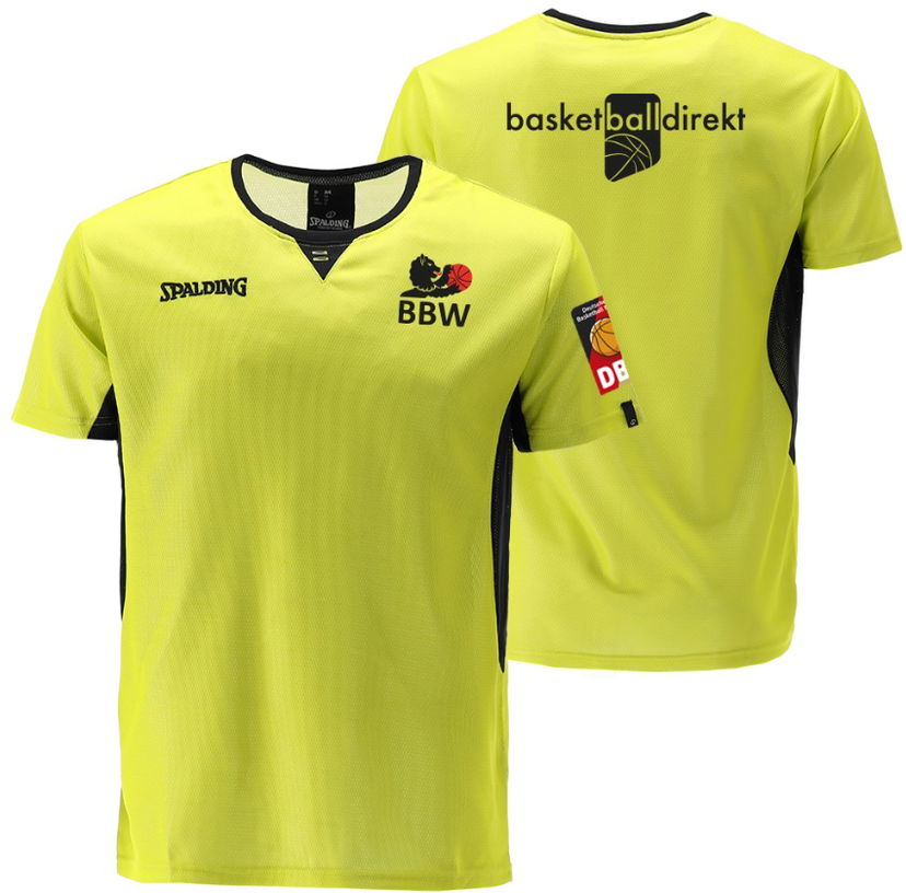 Тениска Spalding Spalding WBV Referee T-Shirt Жълто | 40222001-limeblack-xl