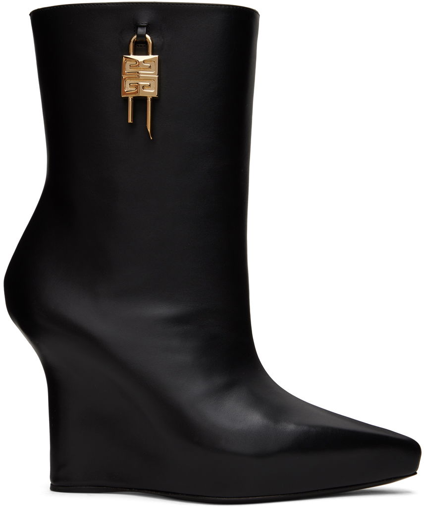 Кецове и обувки Givenchy Givenchy G-Lock Wedge Ankle Boots Черно | BE6041E1M1001, 0