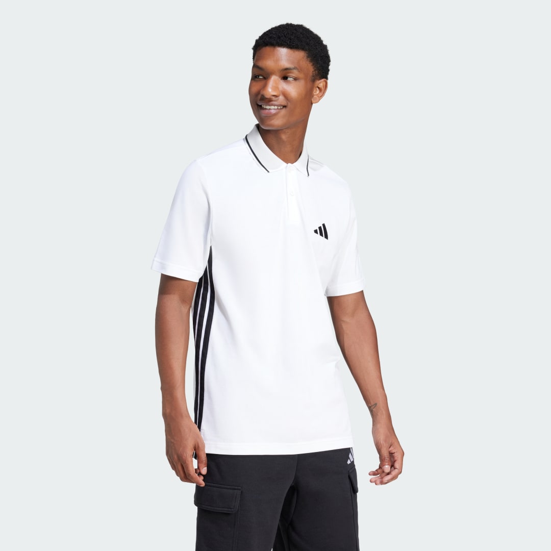 Поло тениска adidas Performance Essentials 3-Stripes Polo Shirt Бяло | JE6383, 1