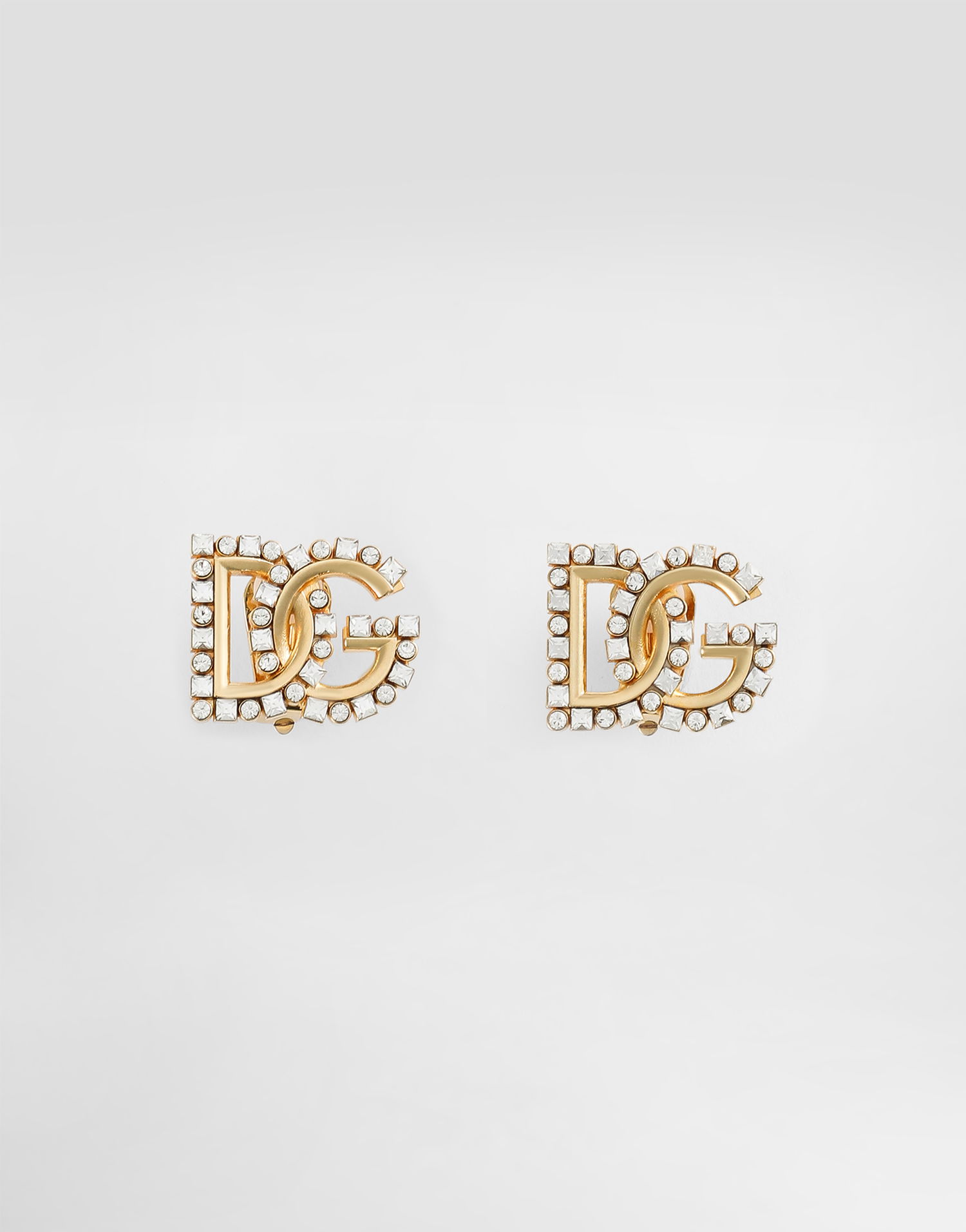 Обеци Dolce & Gabbana Gold Metal Rhinestone DG Logo Earrings Металик | WER2L4W1111ZOO00, 0