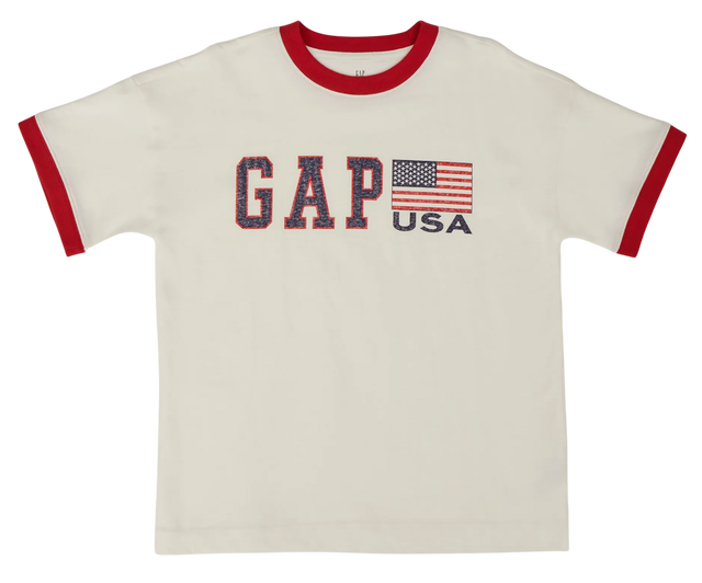 Ringer T-Shirt with GAP USA Flag Logo