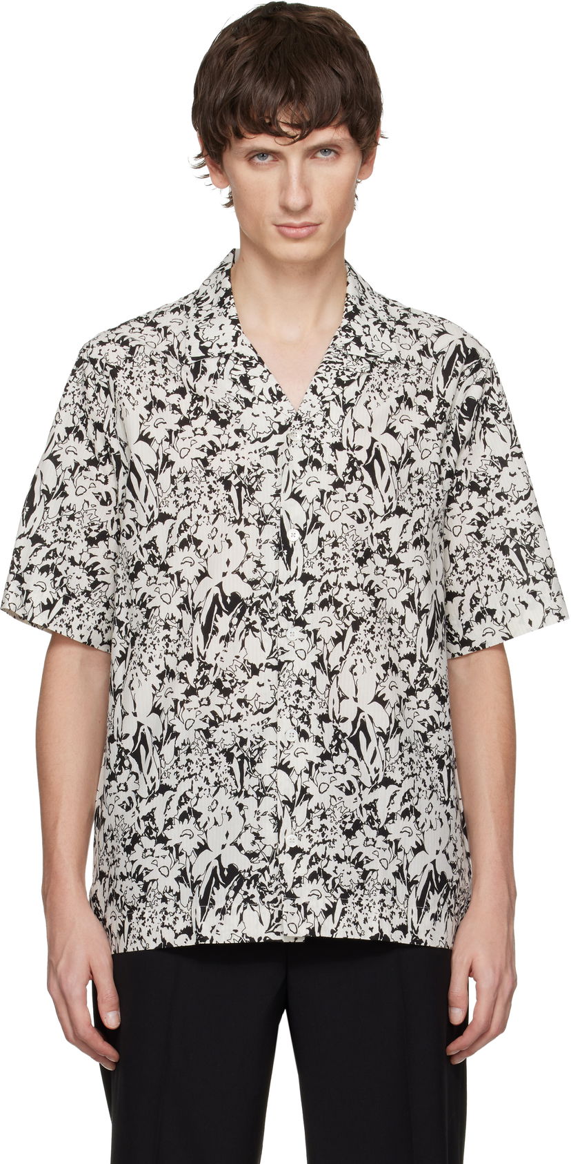 Риза Paul Smith 'Avant Garden' Print Short-Sleeve Shirt Бяло | M1R-905U-T02721-02