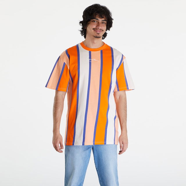 Small Signature Stripe Tee Orange/ Apricot/ Off White