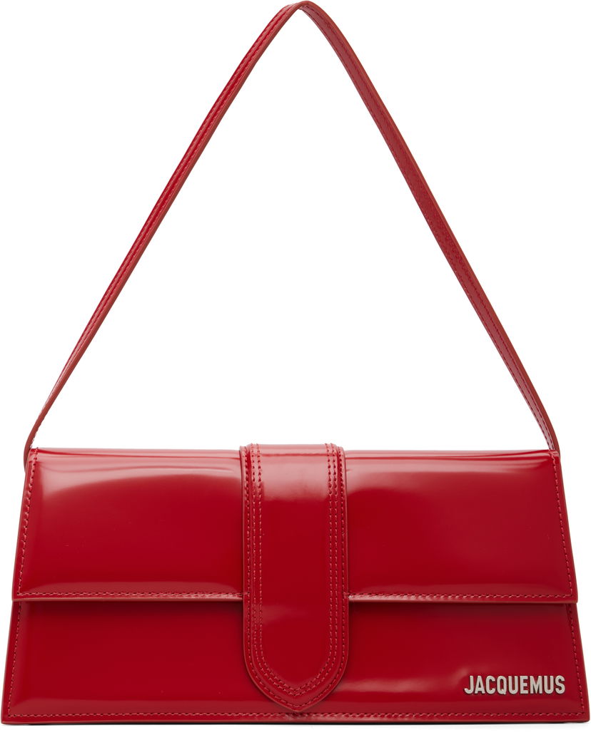 Чанта през рамо Jacquemus The long Bambino Patent Leather Shoulder Bag Червено | 23HBAW00013AC18A01