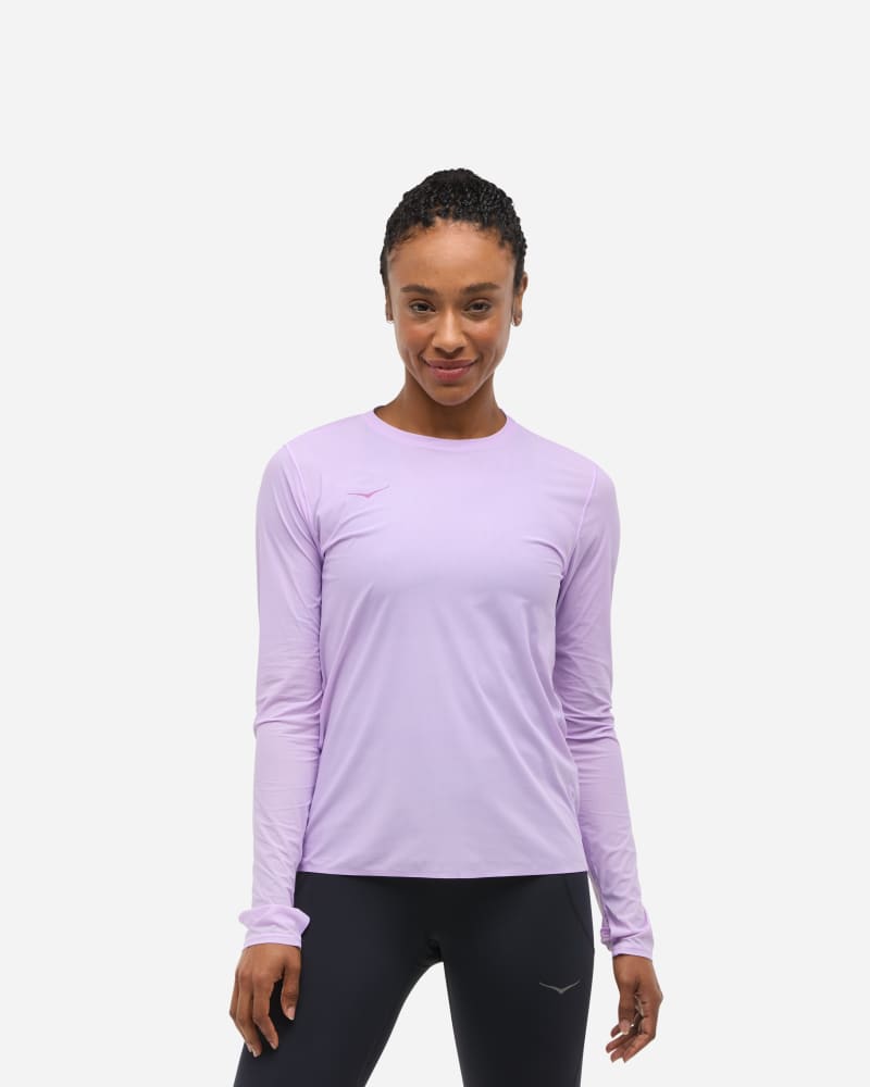 Тениска Hoka One One Airolite Run Long Sleeve T-Shirt, Size XL Лилаво | 1151083-ARF, 0