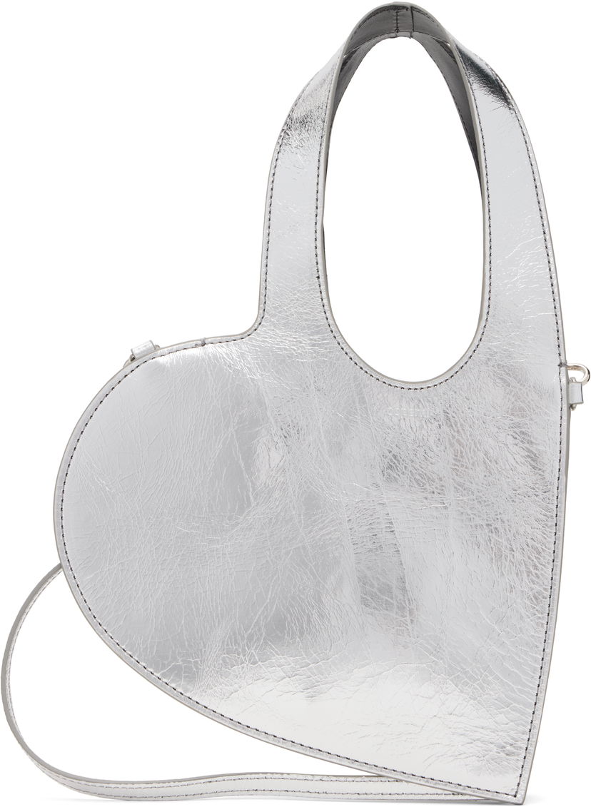 Голяма пазарска чанта Coperni Coperni Mini Heart Tote Bag Металик | COPBA93F6051