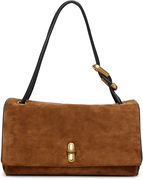 Suede 'The Large Dual' Shoulder Bag with Gold-Tone Hardware