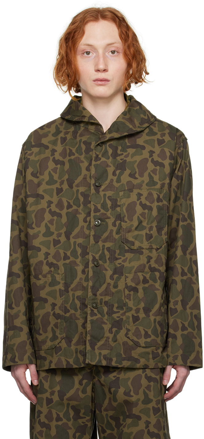 Риза Engineered Garments Camouflage Print Utility Jacket Зелено | 23S1D042