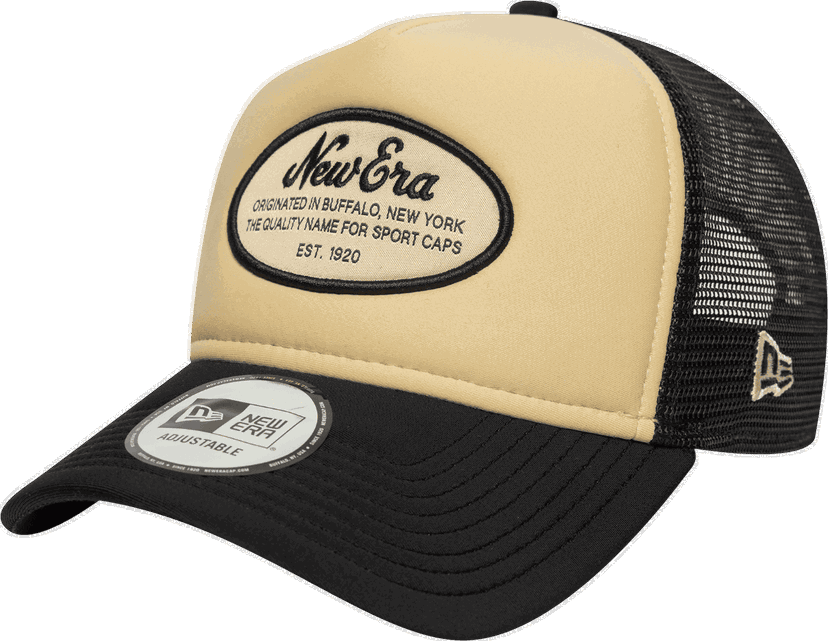 Шапка с козирка New Era Adjustable A-Frame Oval Patch Trucker Cap Бежово | 60691103-1
