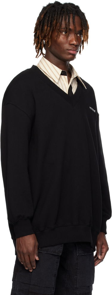Пуловер We11done We11done Oversized V-Neck Sweatshirt Черно | WD-TS0-25-773-U-BK, 1
