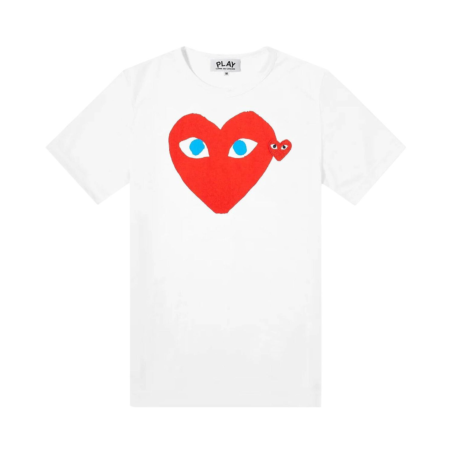Тениска Comme des Garçons PLAY Double Heart Logo T-Shirt Бяло | P1T085, 1
