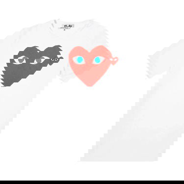 Тениска Comme des Garçons PLAY Double Heart Logo T-Shirt Бяло | P1T085, 1