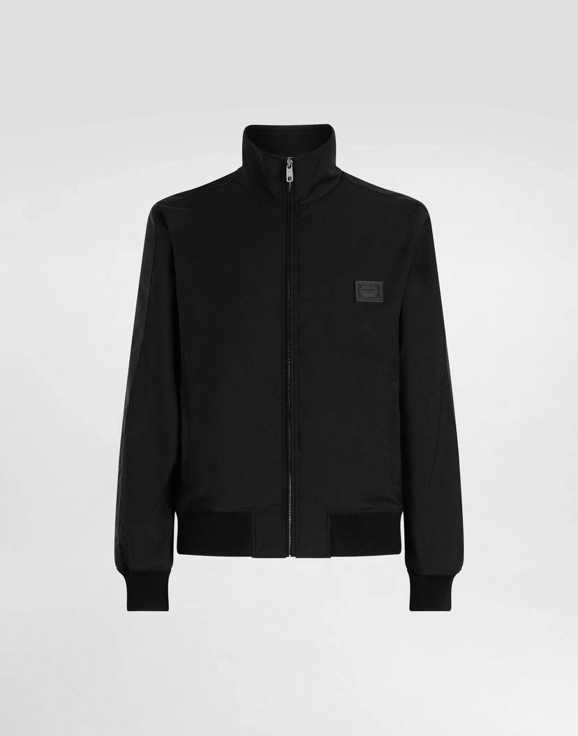 Яке бомбър Dolce & Gabbana Dolce & Gabbana Wool Canvas Bomber Jacket 52 Черно | G9BSLTFURK8N0000