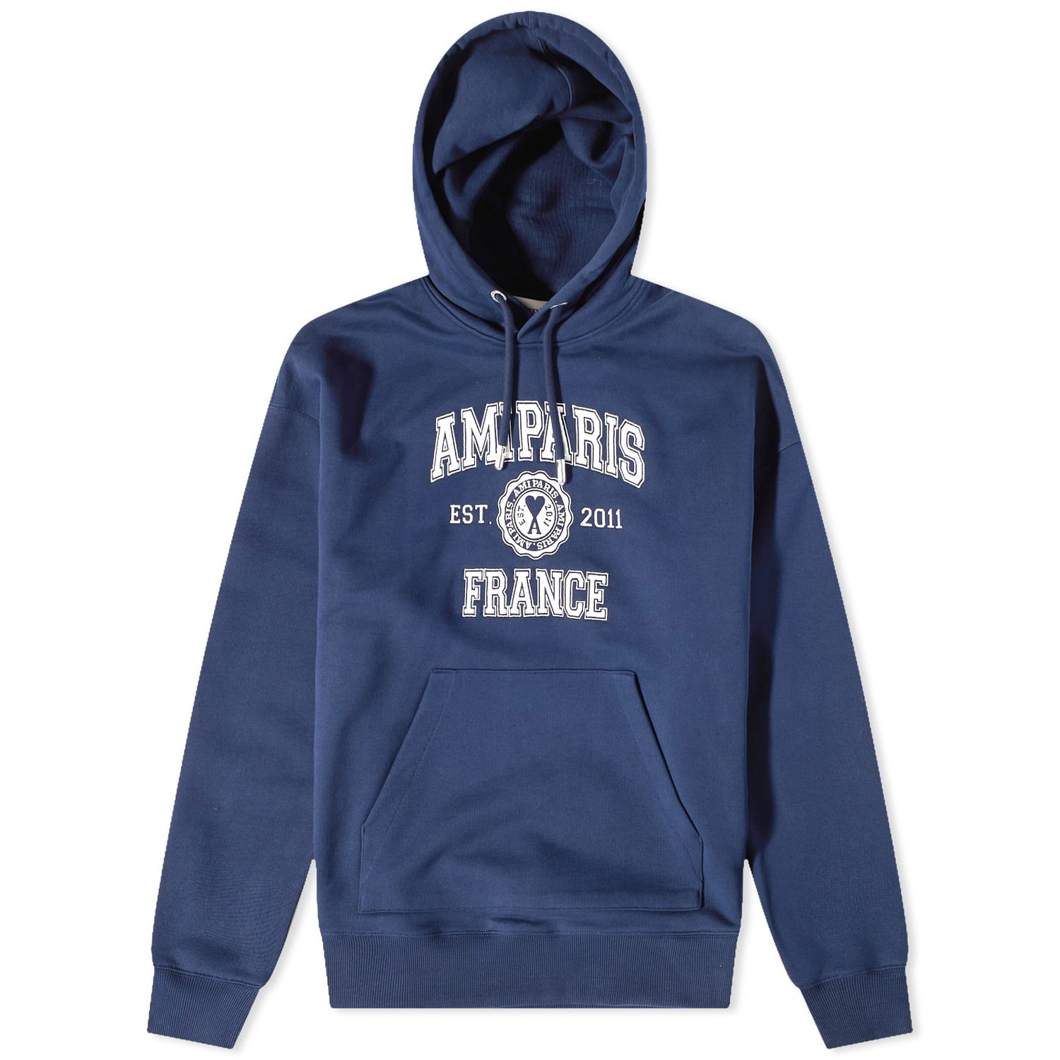 Суитчър AMI Paris Varsity Logo Popover Hoody Тъмно синьо | USW208-747-491, 0