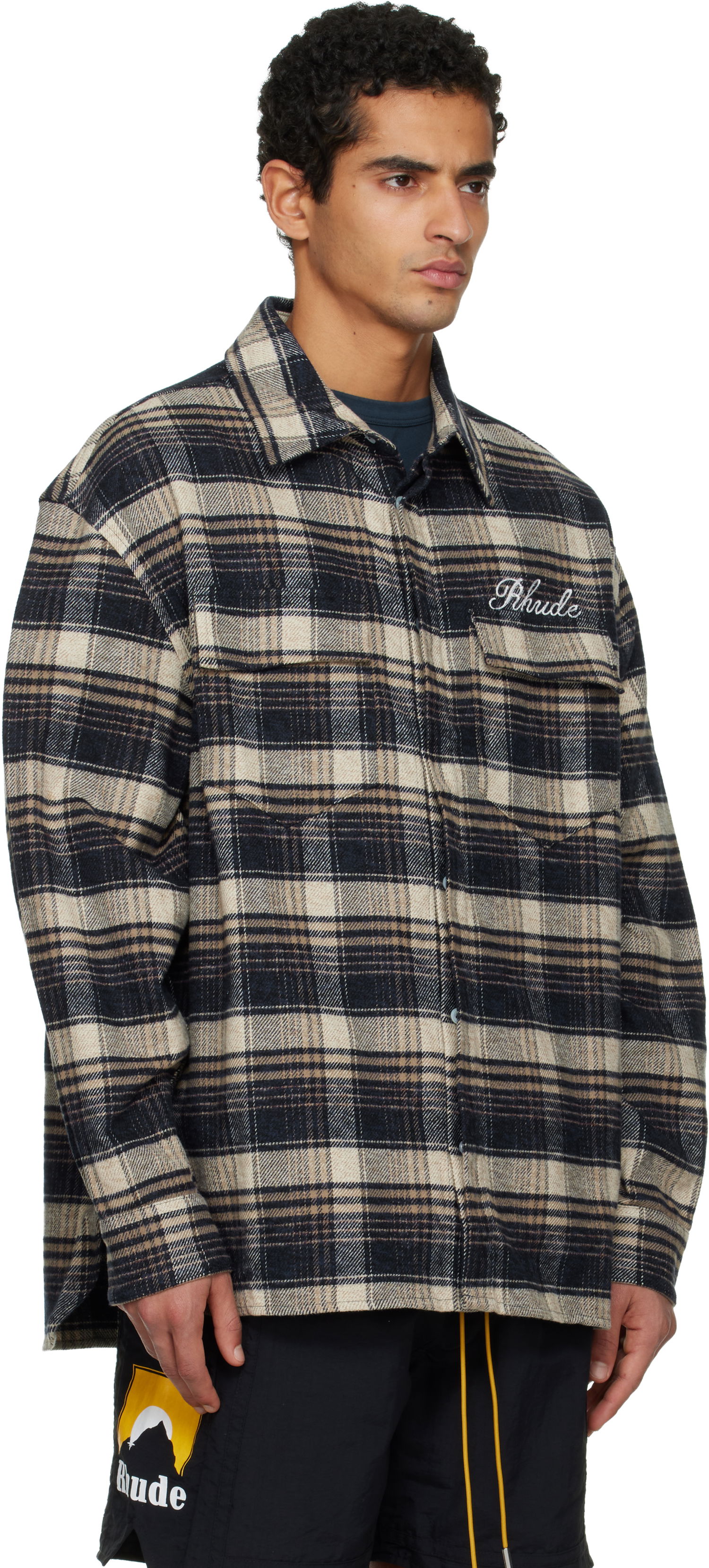 Риза Rhude 'Rhude' Script Flannel Shirt Многоцветен | RHFW25ST03012, 1