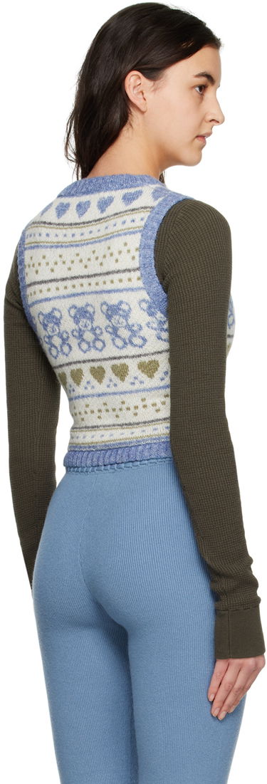 Жилетка GUIZIO Guizio Sweet Bear Knit Vest Синьо | DGF22K313_BLU, 2