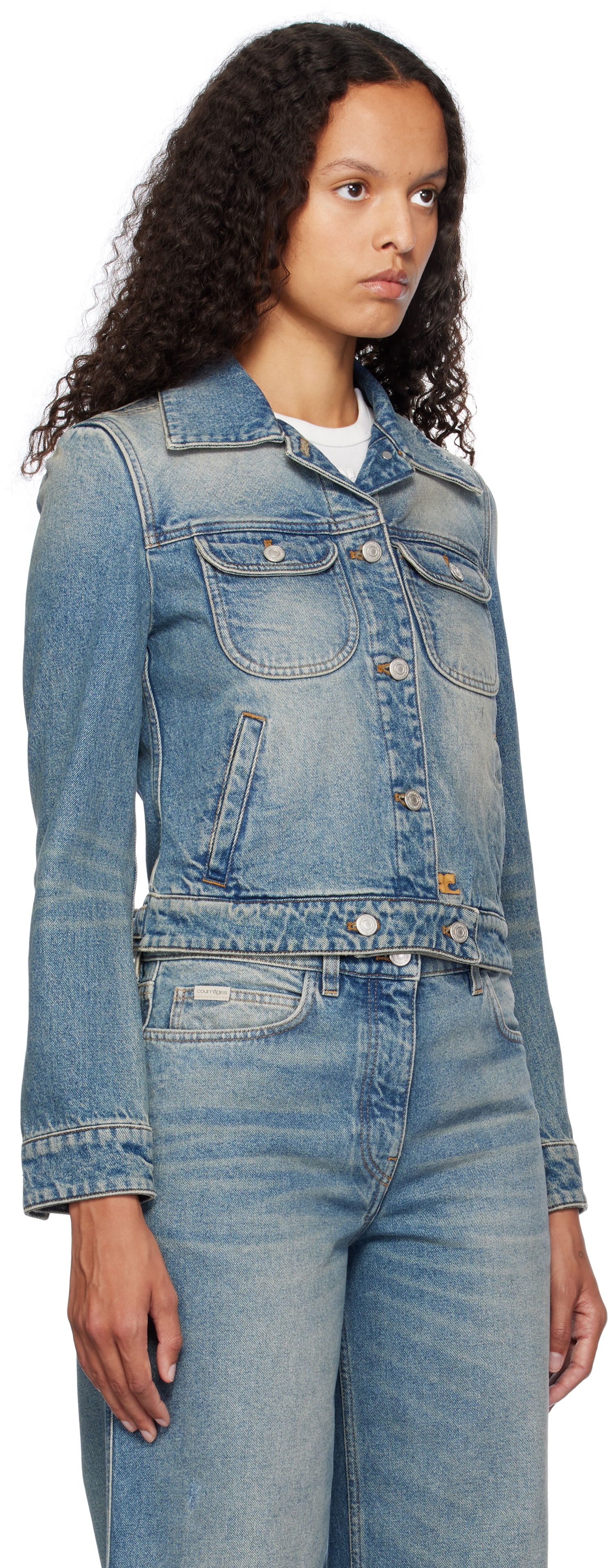 Яке Courrèges Courrèges Denim Trucker Jacket Синьо | 324DBL002DE0033, 1