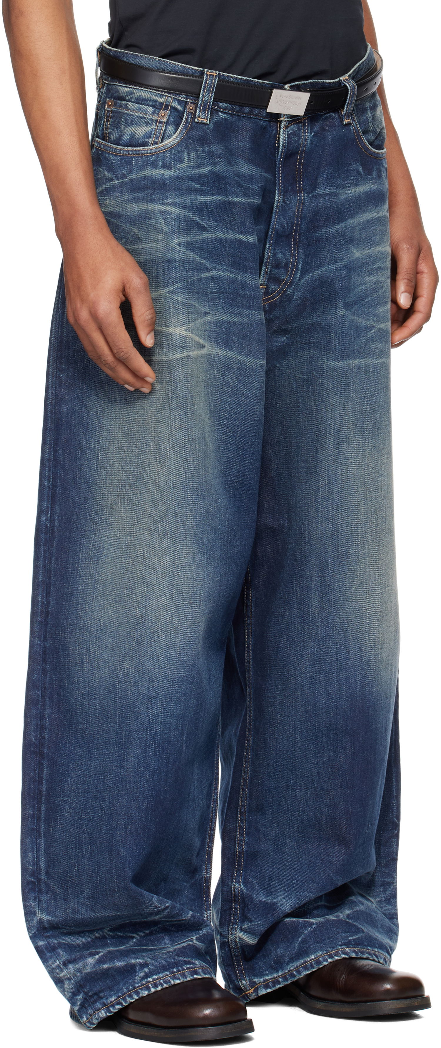 Дънки Acne Studios Super Baggy Indigo Jeans Синьо | B00372-, 1