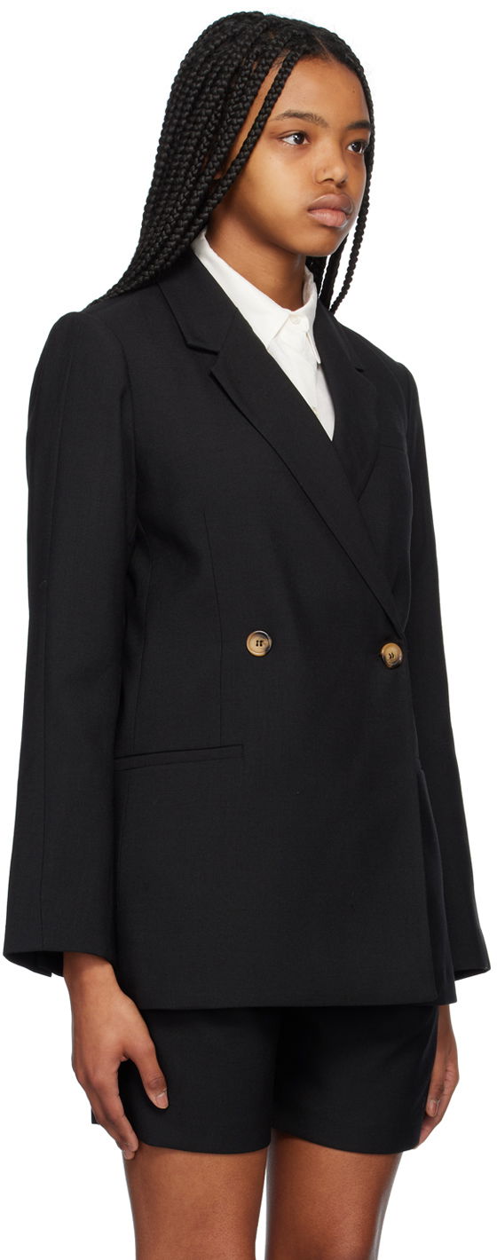 Яке Anine Bing Double-Breasted Wool-Blend Blazer Черно | A-01-2018-000, 1