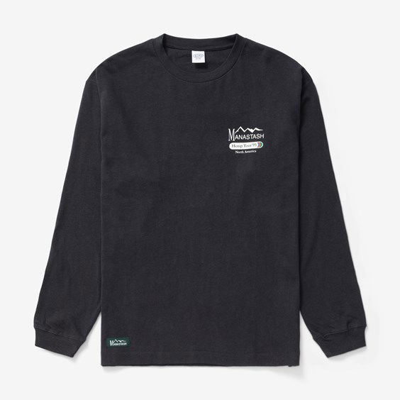Облекло Manastash Hemp Long Sleeve Tee Hemp Tour Черно | 7923230010-BLA, 0