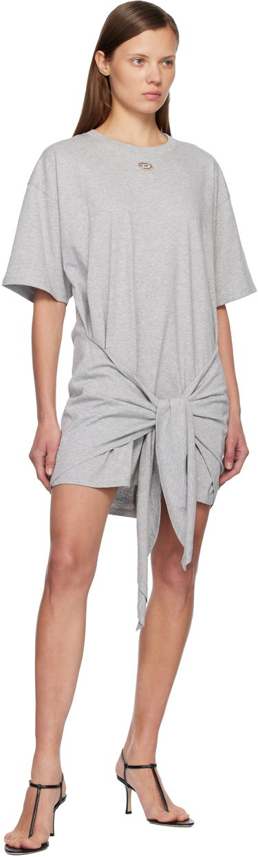Pокля Diesel D-Eivor T-shirt Minidress with Tied Knot Detail Сиво | A19232 0NIAX, 3