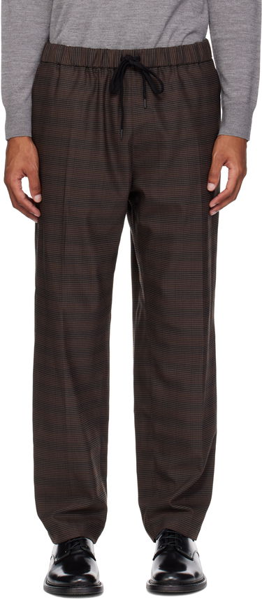 Панталони Maison Margiela MM6 Maison Margiela Relaxed-Fit Glen Plaid Trousers Кафяво | SH0KA0028 M35475, 0