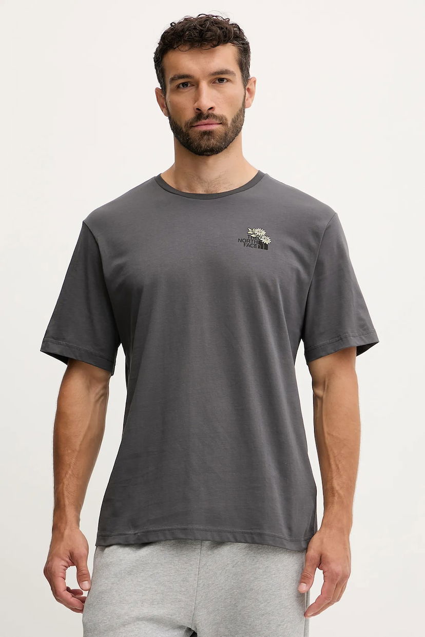 Тениска The North Face Flower Dome Short Sleeve Graphic T-Shirt Сиво | NF0A8EGXRHI1