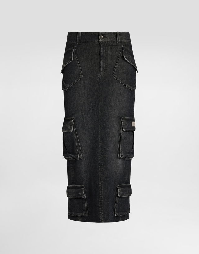 Dolce & Gabbana Denim Cargo Midi Skirt