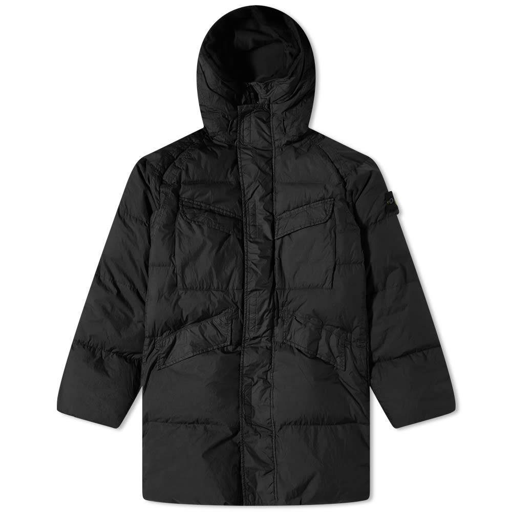 Пухо яке Stone Island Crinkle Reps Long Down Coat Черно | 771570123-V0029, 0