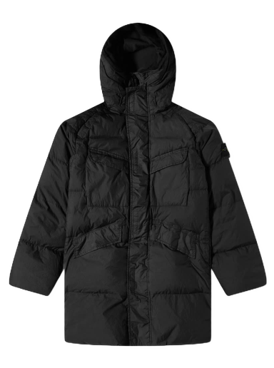 Пухо яке Stone Island Crinkle Reps Long Down Coat Черно | 771570123-V0029