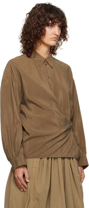 Риза LEMAIRE Lemaire Straight Collar Twisted Shirt Кафяво | SH1141 LF1308, 4