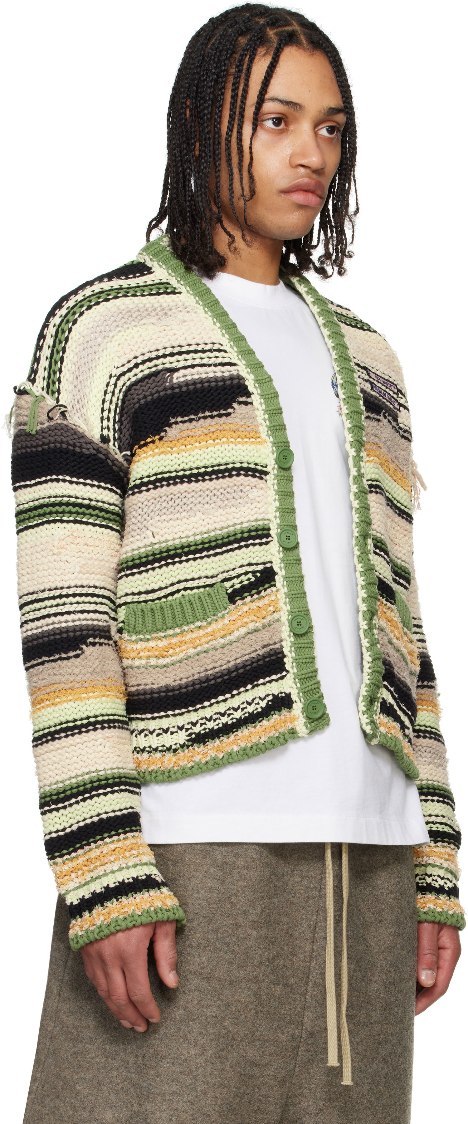 Пуловер Off-White Off-White Premium Quality Striped Knit Cardigan Многоцветен | OMHB02FS25KNI0015000, 1