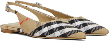 Аксесоари Burberry Burberry Birdie Check Slingback Flats Бежово | 8106155, 3