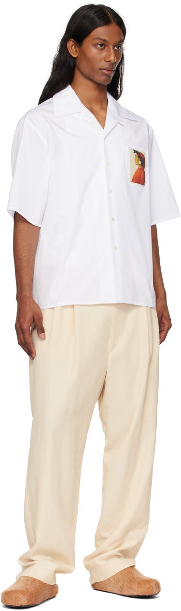 Риза Marni Marni Dante Patch Poplin Bowling Shirt Бяло | CUMU0213X2 USCX66, 3
