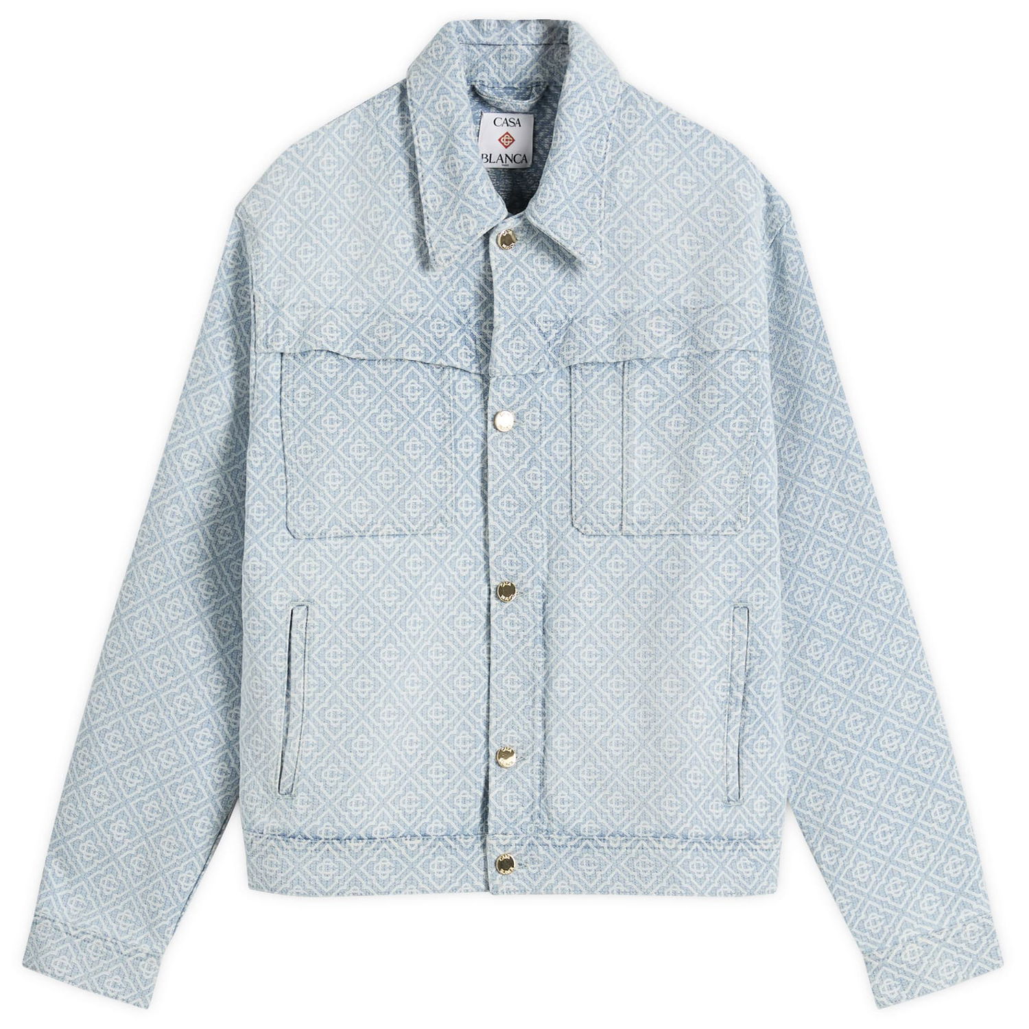 Яке Casablanca Casablanca Monogram Denim Jacket, Size Large Синьо | MPF25-JK-401-02, 0