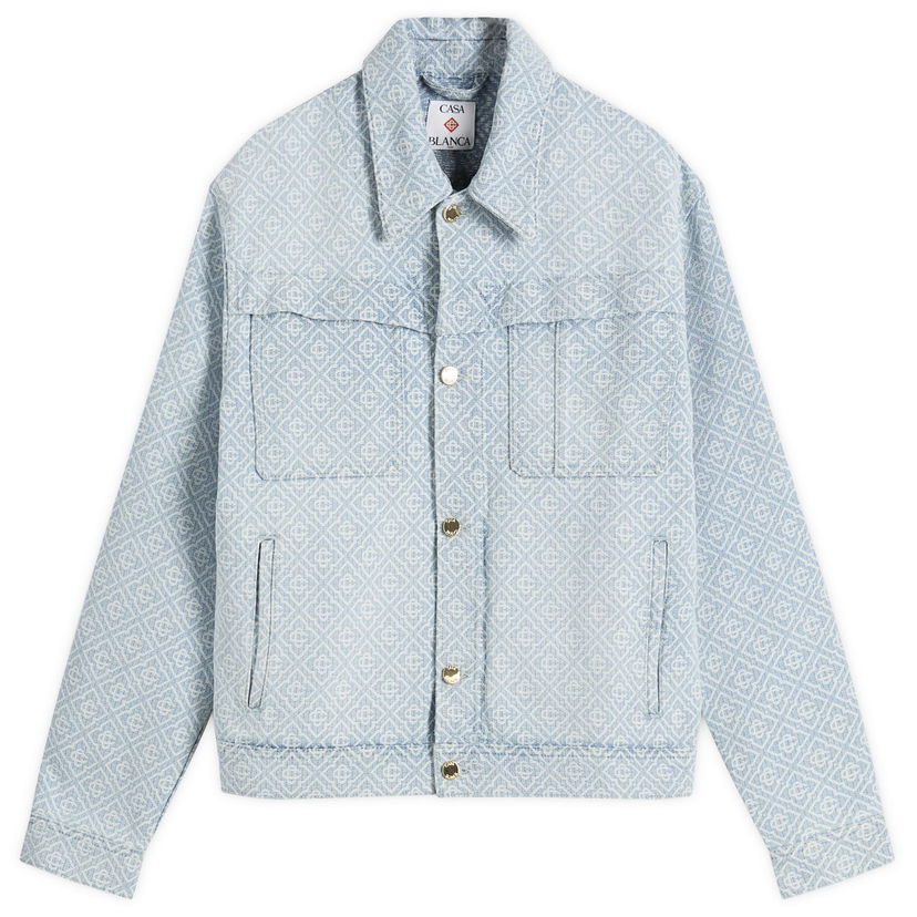 Яке Casablanca Casablanca Monogram Denim Jacket, Size Large Синьо | MPF25-JK-401-02