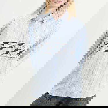 Риза OBEY Beverly Graphic Long Sleeve Shirt, Size X-Small Синьо | 281200141-LBL, 2