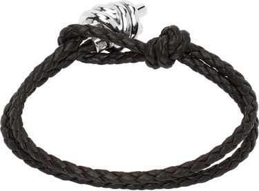 Гривна Bottega Veneta Braided Leather Bracelet Кафяво | 815938V507C1139, 3