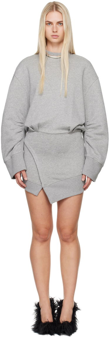 Пола The Attico Attico Fleece Mini Dress Сиво | 247WCA162 JF03, 0