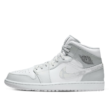 Кецове и обувки Jordan Air Jordan 1 Mid "Swoosh Logo - Grey Camo" Бяло | DC9035-100, 1