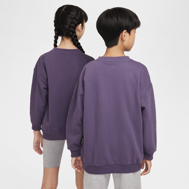Суитчър Nike Nike Sportswear Club Fleece Older Kids' Loose-Fit Crewneck Sweatshirt Лилаво | FD2923-573, 1