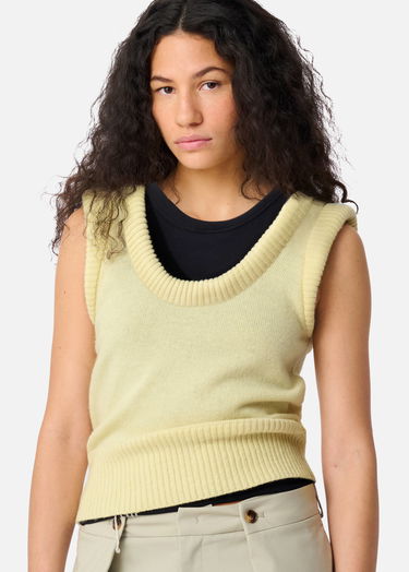 Жилетка AXEL ARIGATO Marla Cropped Sleeveless Knit Vest with Side Detail Жълто | A3356003, 6